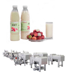 LX机械-荔枝榨汁生产线设备，先剥壳、去核、再榨汁，生产能力4-5T/H