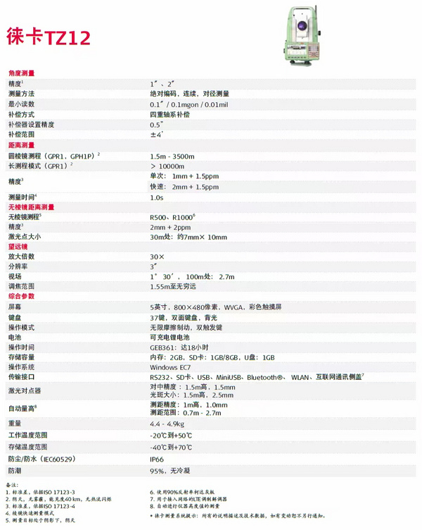 全新发布——徕卡TZ12全站仪性能介绍