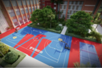 貴州省惠水縣甲浪小學籃球場硅PU地面建設順利完工