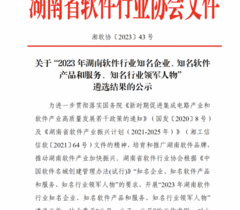 強智科技榮膺“2023湖南軟件行業知名企業、知名軟件產品和服務”