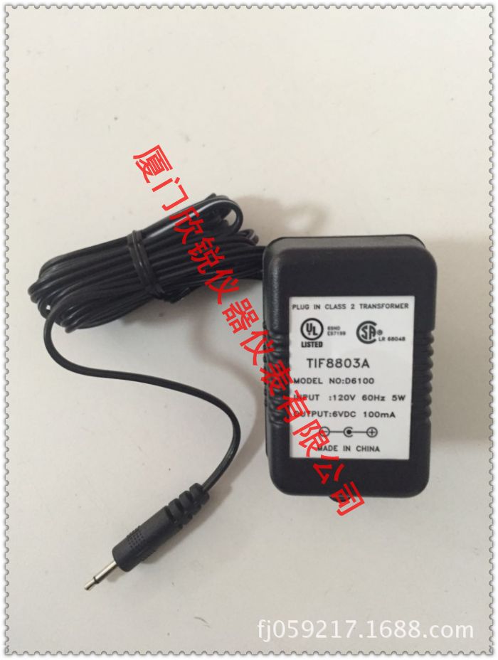 美规电源适配器/充电器120V 60HZ 5W 6VDC 100MA D6100